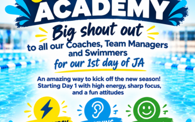Big shout out to our Coaches, Team Managers and Swimmers for the first day of the Junior Academy